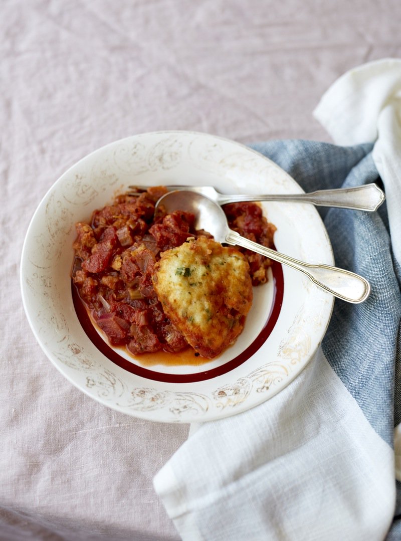 thekitchn's tweet photo. Rhubarb-Tomato Dumplings make an excellent side for grilled steak, pork, or sausages: https://t.co/fUg8m1RWuZ https://t.co/JRbswSoutE