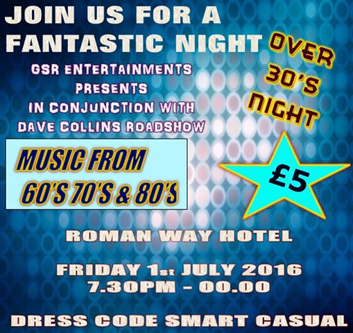 Dont forget this Friday brings the return of our popular Over 30s&amp;Singles Night Call 07835 332004 to get your ticket