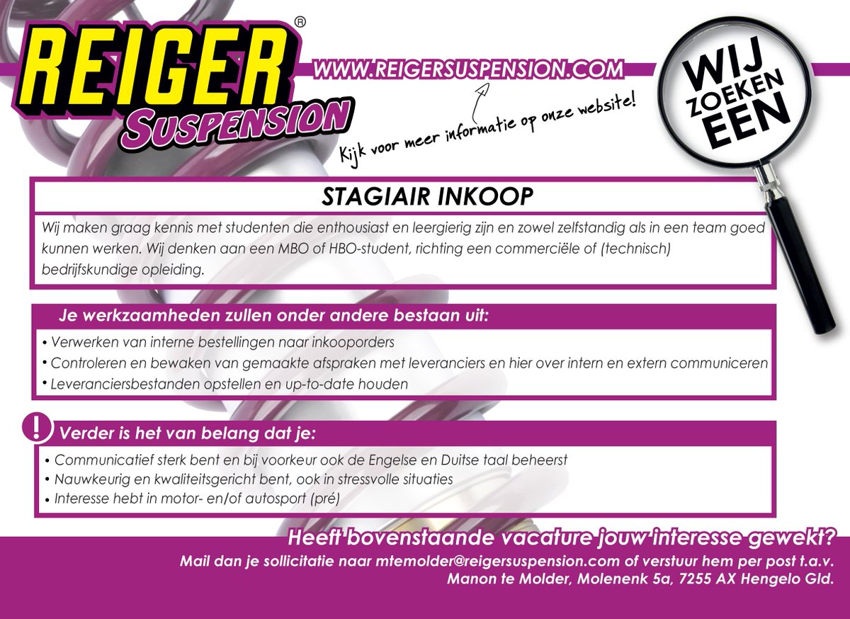 Reiger Suspension (@reigerracing) on Twitter photo 