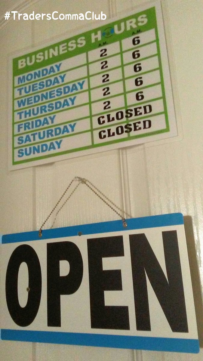 ShaketaWilliams's tweet photo. My Home Based Trading Business, Business Hours...what are yours??
#NOW_OPEN
#AM_to_AM
ππ
#TradersCommaClub https://t.co/ebZJc6tv7R