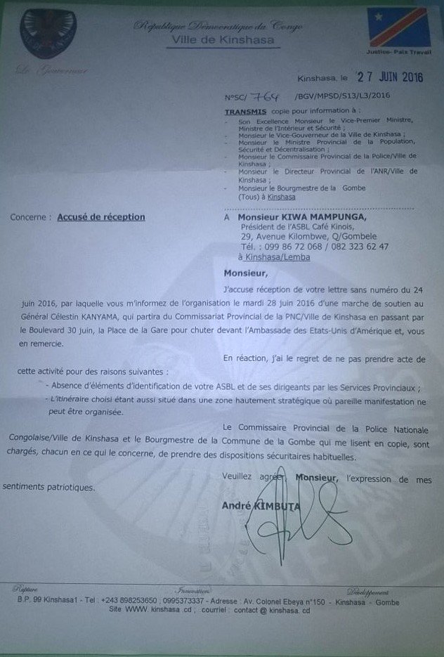 Diasporakatanga's tweet photo. André KImbuta refuse la marche annoncée par L'association sans but lucratif CAFE KINOIS pour soutenir KANYAMA https://t.co/ATAvKX9PLc