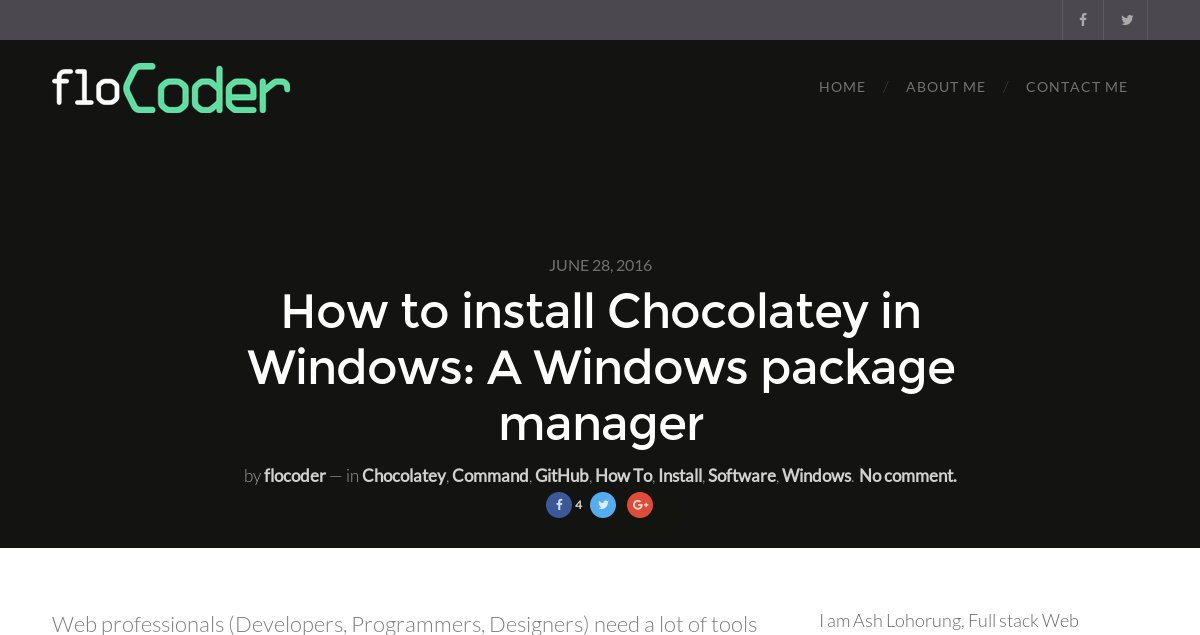 flocoder's tweet image. How to install Chocolatey in Windows: A Windows package manager flocoder.com/how-to-install…