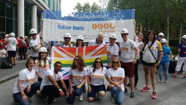 LGBTconstruct's tweet photo. Today we R collaborating with @TidewayLondon following @LondonLGBTPride #lgbt #BuildingEquality @balfourbeatty https://t.co/POkMMdAD6m
