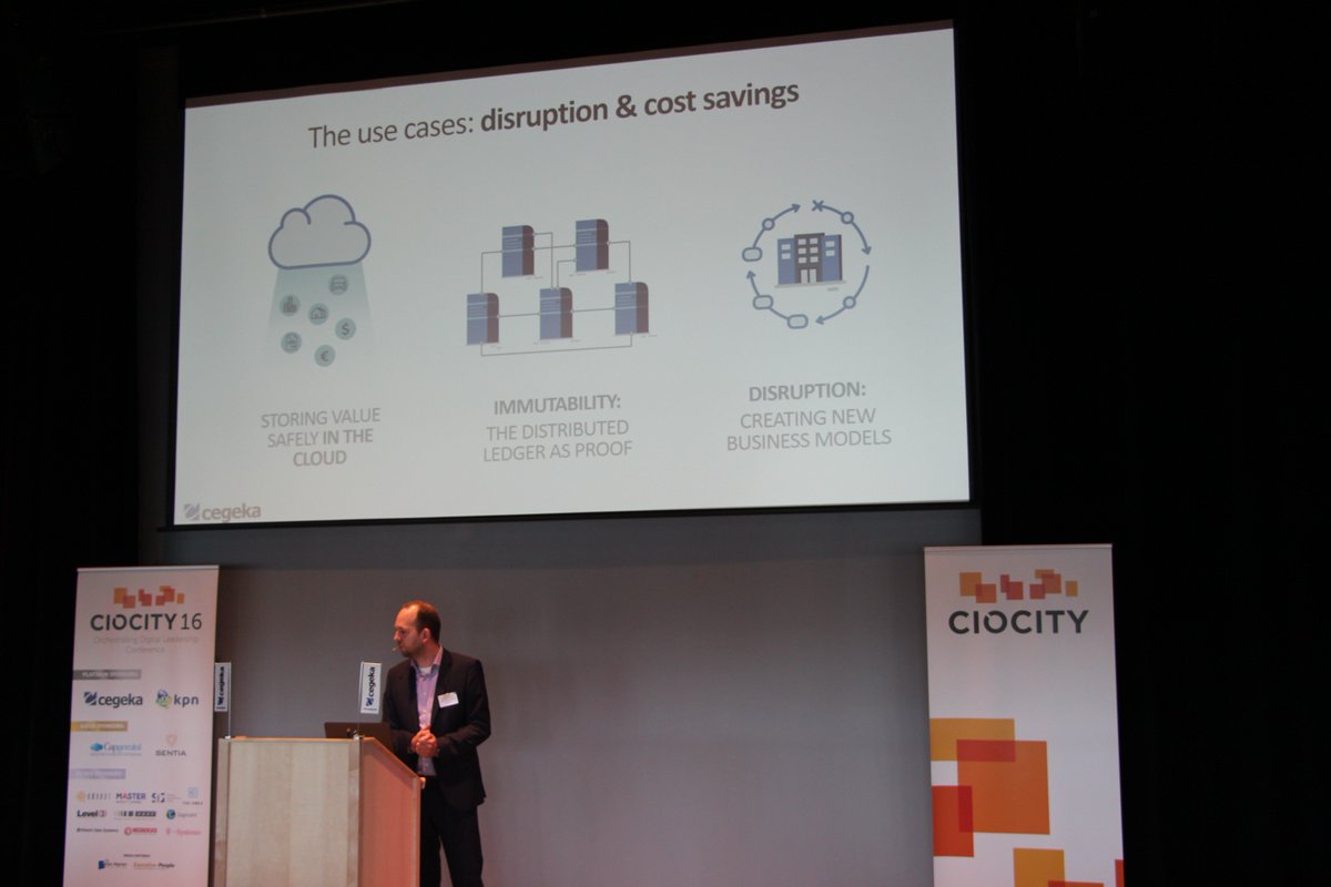 cegeka's tweet photo. ‘Assessing the impact of #Blockchain on tomorrow’s business’ Sander Van Loosbroek (@sander_vl) at CIO City #CIOCITY https://t.co/rIY5e6HQ22