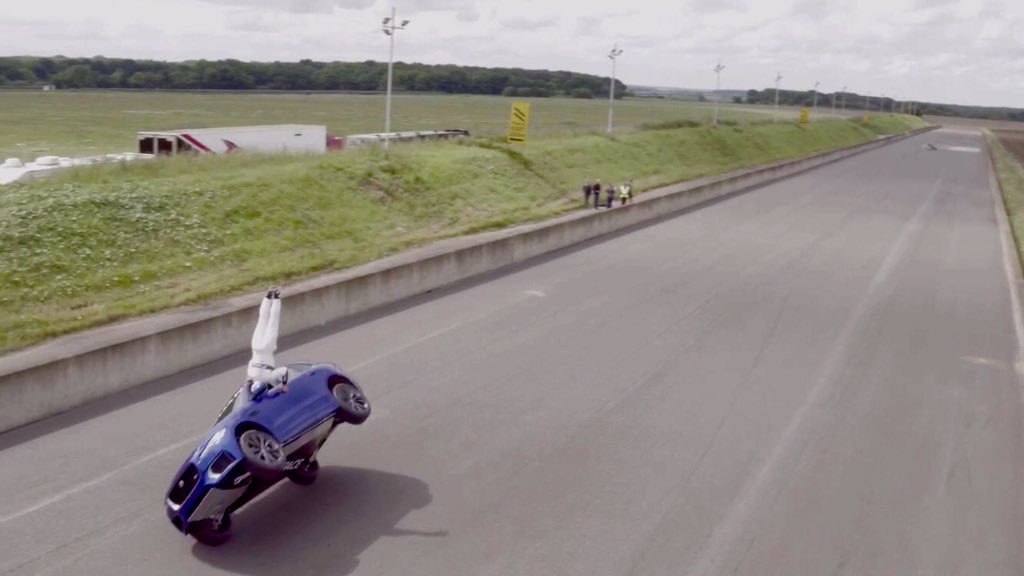 I can now reveal what I was aerial filming earlier this month youtu.be/C_W-NpDEEjQ #jaguar #FPACE #stunt #2wheels