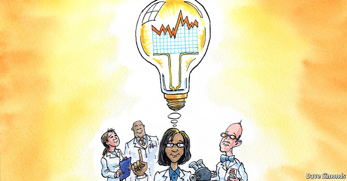 TheEconomist's tweet photo. Diagrams seem to boost research influence, while equations and pictures hinder it https://t.co/8QfZtdSie7 https://t.co/nklW90ggFI