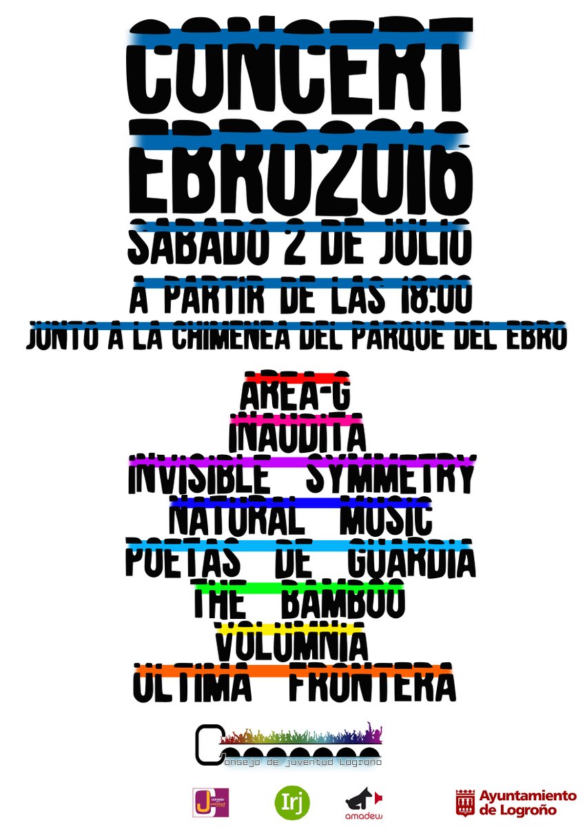 irjjuventud's tweet photo. #ConcertEbro el sábado 2 de julio #Logroño #ParquedelEbro https://t.co/i6RDWaTDoo con 8 grupos riojanos https://t.co/YhhVJVtlad
