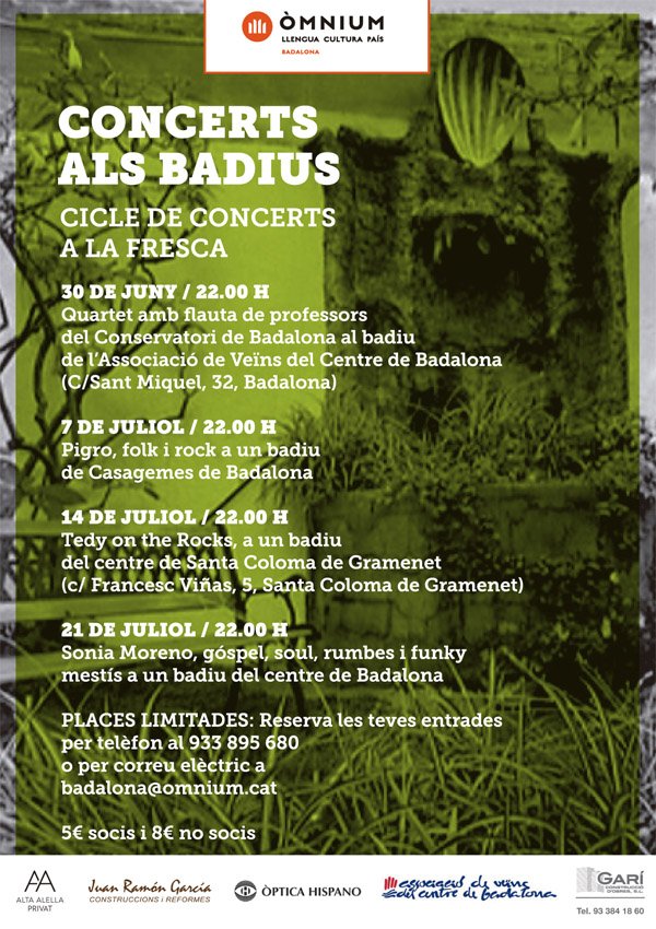 omniumBnord's tweet photo. Aquest dijous comencen els concerts als #badius. Encara queden places. T'ho perdràs? #Badalona #santacoloma https://t.co/qwAiKHFzsV