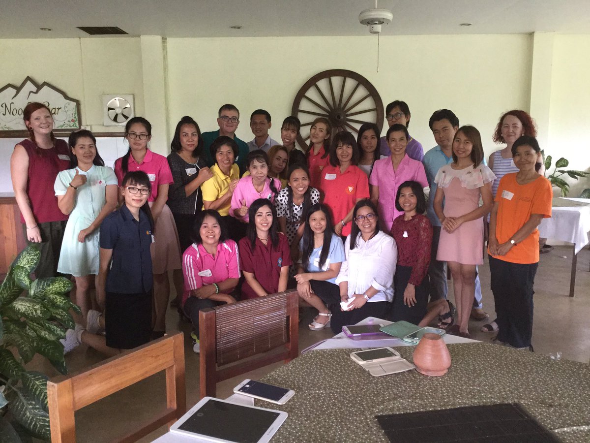 KellyThorp's tweet photo. Training Thai teachers in inclusion and language strategies. Day 1 was a success! @mssoxford @mason8786 #wis_hk https://t.co/FIUADtOGfp