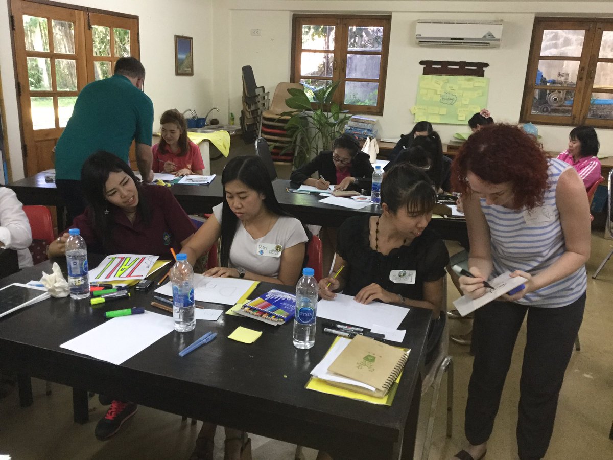 KellyThorp's tweet photo. Training Thai teachers in inclusion and language strategies. Day 1 was a success! @mssoxford @mason8786 #wis_hk https://t.co/FIUADtOGfp