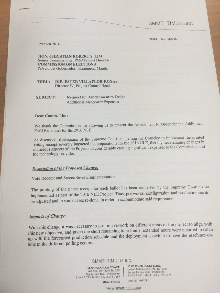 ANCALERTS's tweet image. Smartmatic asking for addt&apos;l P107M as payment for vote receipt &amp;amp; screen review implementation  | via @pia_gutierrez