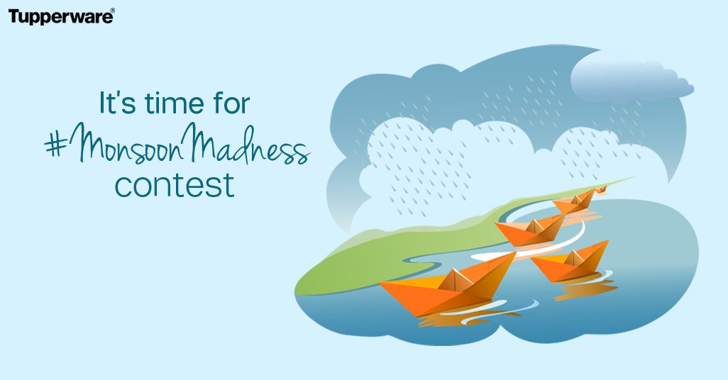 TupperwareIN's tweet photo. Monsoon is meant to be enjoyed with madness! Share your #MonsoonMadness plans &amp; win an Exciting hamper!
#FuninRain https://t.co/sXQnmJINn1