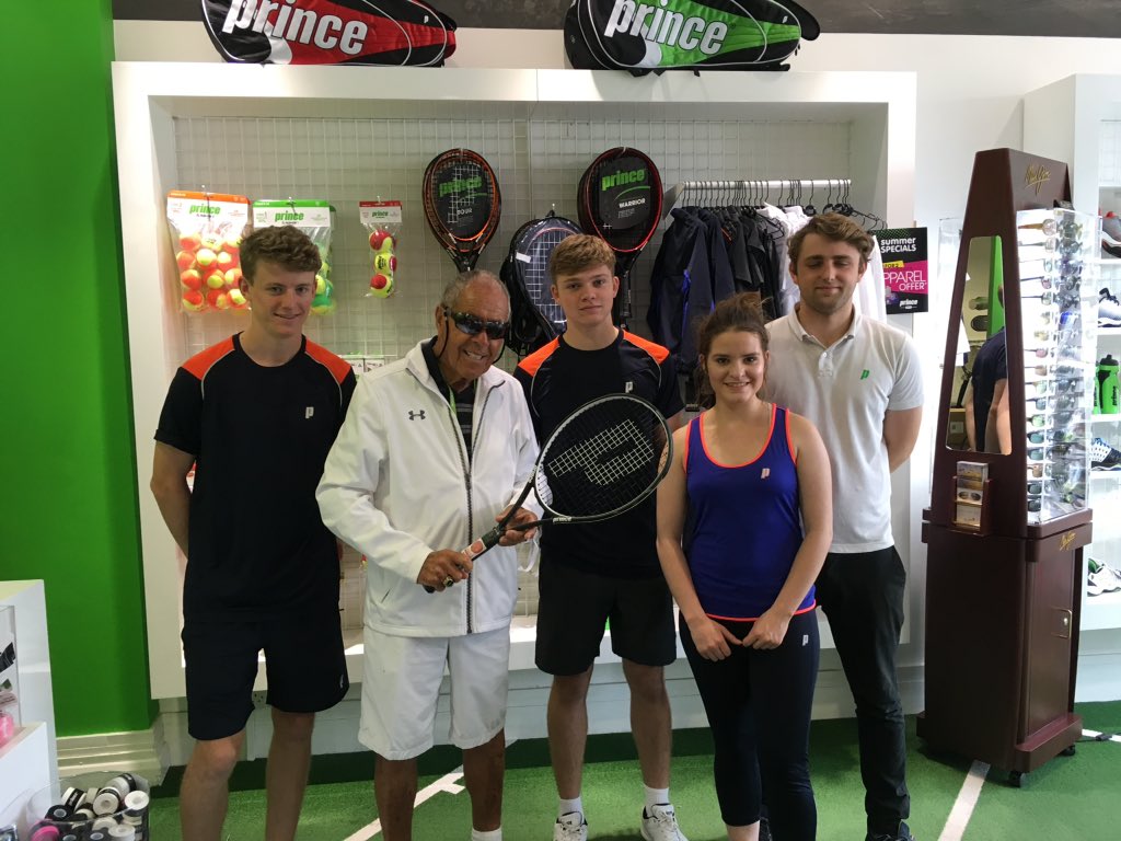 PrinceSW19's tweet image. Tennis legend Nick Bollettieri in store this morning with the @PrinceSW19 team!! #PrinceTennis