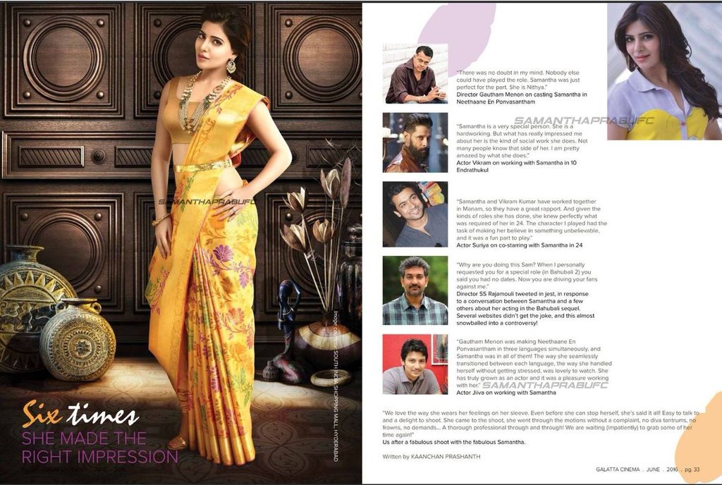 JeenuSamDarling's tweet photo. " SAM ON "@galattadotcom 's Special write up on our ANGEL@Samanthaprabhu2 #6yearsofjourney in #cenima @NeerajaKona https://t.co/1woFAEC8ag