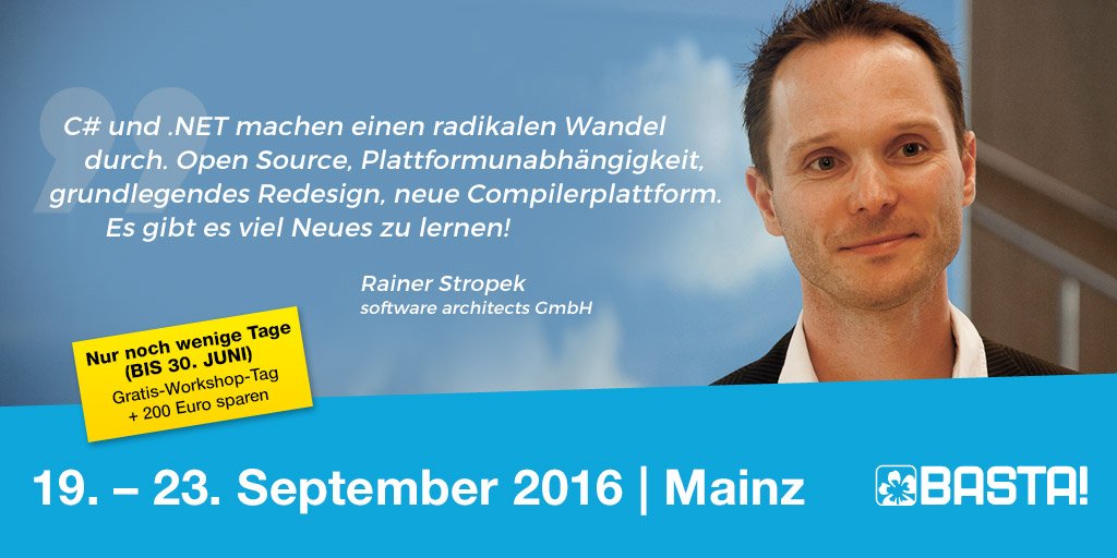 BASTAcon's tweet image. #Codebeispiele statt Slides! Spannende Session mit @rstropek #NETFramework #bastacon &amp;gt; ow.ly/tQuA301HJr8