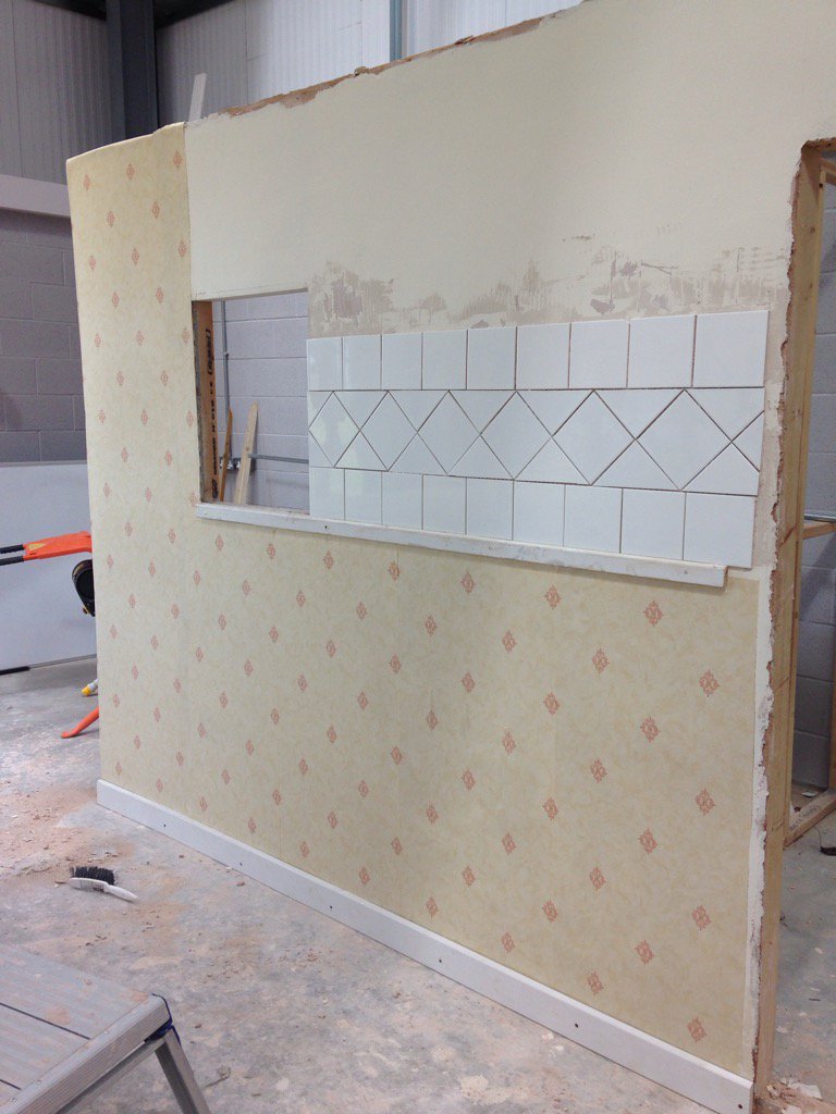 TheKeyworth's tweet photo. First attempt at wall papering - someone has a new skill https://t.co/cAB69HuDOO
