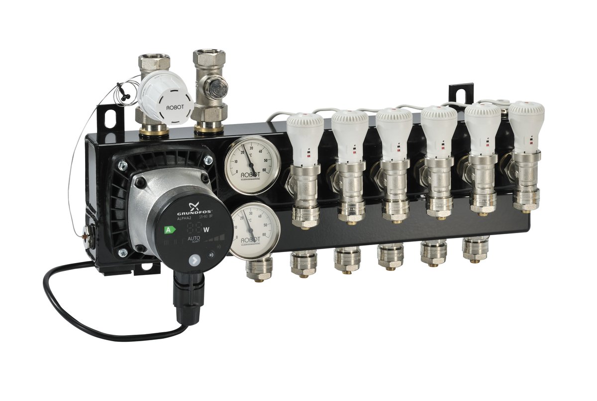 RobotUFH's tweet image. Have you seen the Robot Compact manifold, comes complete out the box, just add actuators! #UFH #UNDERFLOOR #HEATING