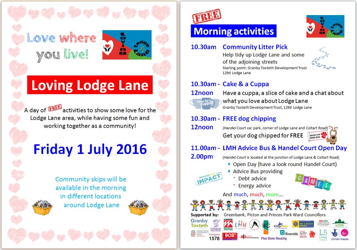 GTDT_Liverpool's tweet photo. Only 3 days till Loving Lodge Lane! Here's full details of the morning activities. #LLL2016 https://t.co/sHDjn0pxnd