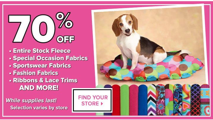 Fleece is not just a winter fabric. Stock up now at 70% Off.