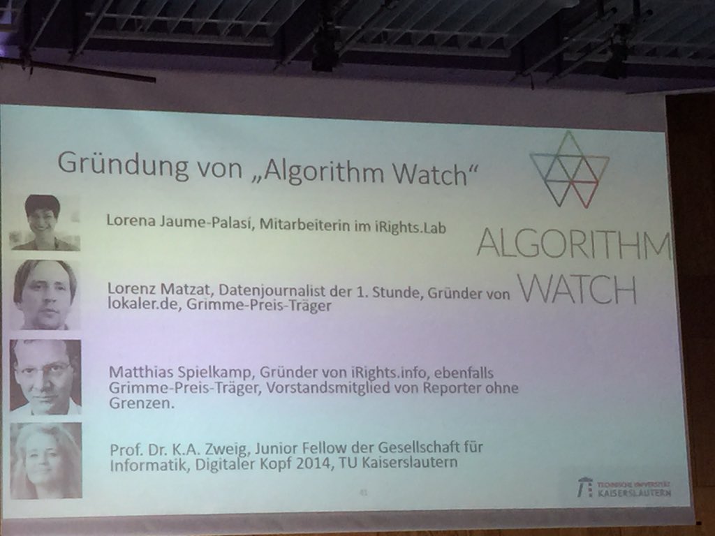 netnrd's tweet photo. Algorithm Watch #mewe16 "Ein Beipackzettel für Algorithmen", "Algorithmen TÜV" https://t.co/cQIBFqRgYZ