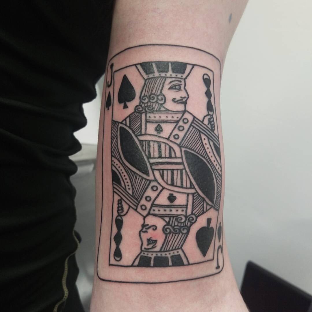 Tattoo uploaded by Neill McKiver  Its not about the cards you have been  dealt Its how you play your hand themadtatterstudio   playitlikeaking cards poker king queen Jack diamonds blackandgrey  red 