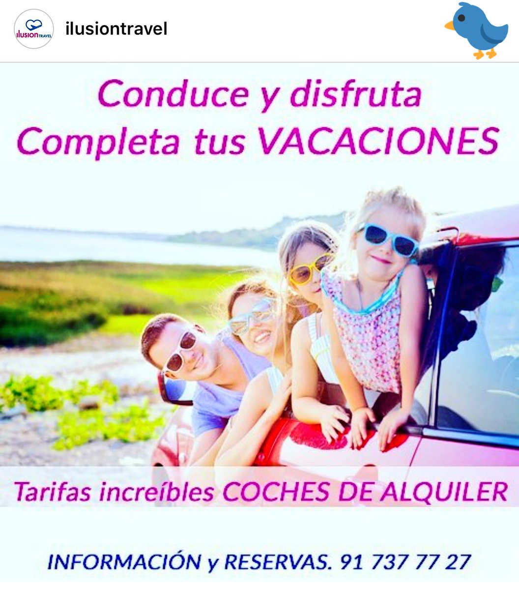 ilusion_travel's tweet photo. Completa tus vacaciones con tarifas increíbles en coches de alquiler🚙 : https://t.co/wgSDPCq71V ☎️ 91 737 77 27 https://t.co/iiA8bg2VjJ
