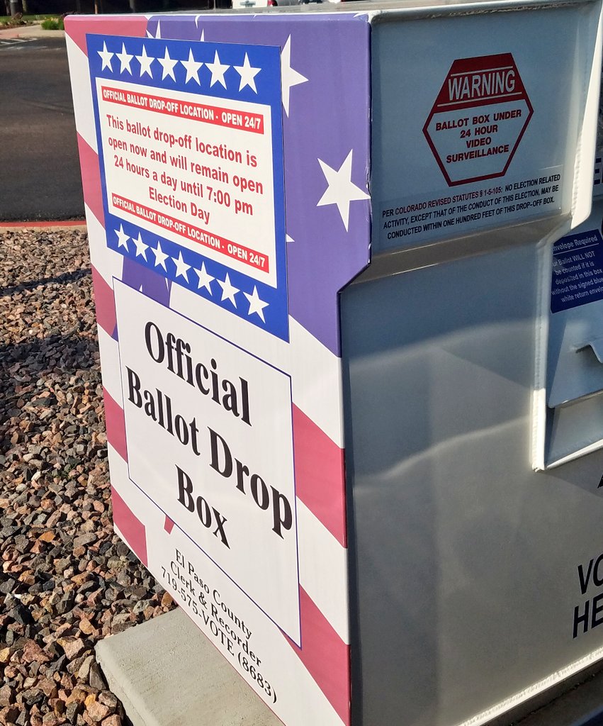dr_RAD_27's tweet photo. Not too late to drop off your ballot! Primary #Election2016 Day in #CoSpring https://t.co/pWk9VyJQxl