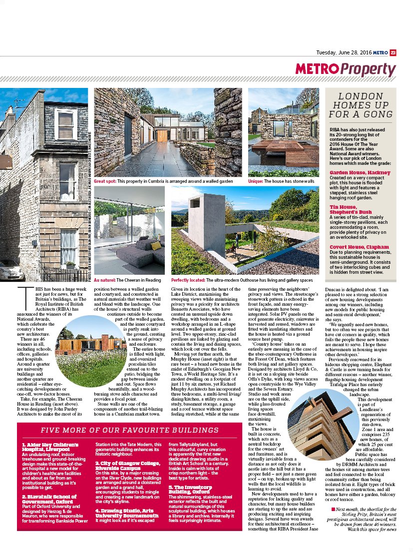MetroFeatures's tweet photo. Check out the @RIBA National Award winners in today's #MetroProperty https://t.co/KbaMduWtbD