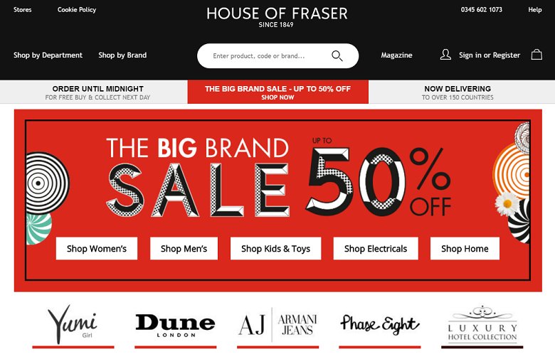 Econsultancy's tweet photo. How three of the UK’s biggest department stores are promoting summer sales online https://t.co/XNkG1rhv14 https://t.co/eXrKpusqW7