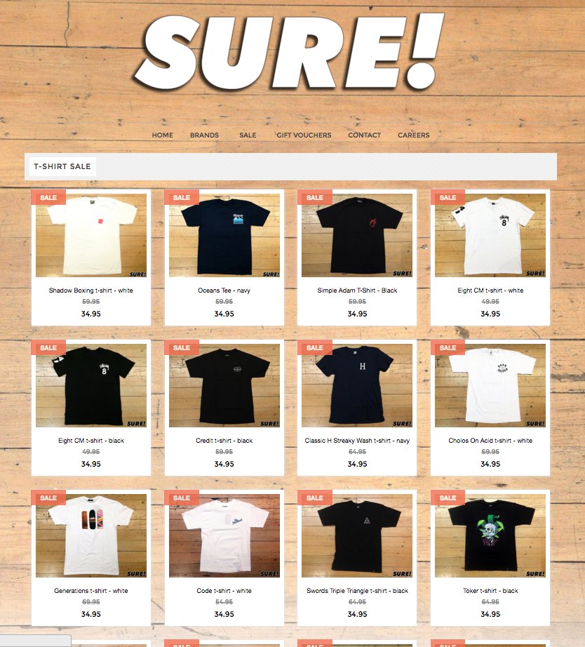 thesurestore's tweet photo. Heaps of t-shirts on sale in store &amp; online!
Now 34.95 each!
https://t.co/aaQPmBkOgz
#suresale #tshirtsale https://t.co/gDmKSjg8TU