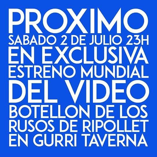 gxpro7's tweet photo. Próximo Sábado 2 julio a las 23h estreno mundial de vídeo del botellón ruso de ripollet en #GURRITAVERNA #Ripollet https://t.co/oG1d9yGVzM