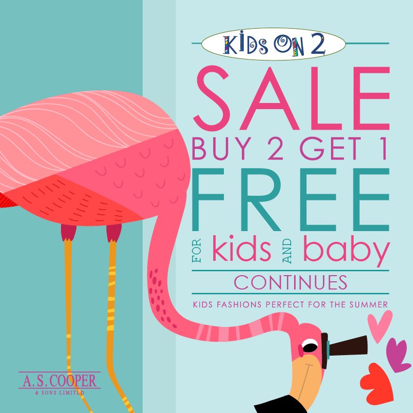 Ascooperandsons's tweet photo. Buy 2 Get 1 FREE #SALE at #ASCKidsOn2. Shop styles for summer camp and family vacations. https://t.co/nVC8kuWy3D