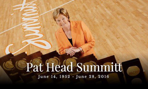 Many prayers for Pat Summit and for Tennessee Vols fam.  #RIP One of the greatest ever.