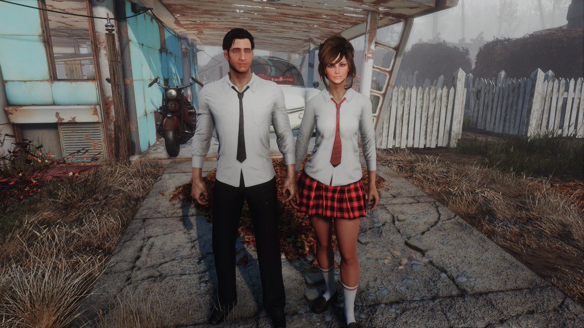 ピピ Fo4 Tren Twitter その名も 学生服 というmodを入れてみたけど 娘の部屋を掃除してたママが たまたま目に入った娘の制服を着ちゃった ｴﾍ みたいな ｗｗ パパも息子の制服を無理矢理来ちゃってパツンパツンｗｗ Fallout4