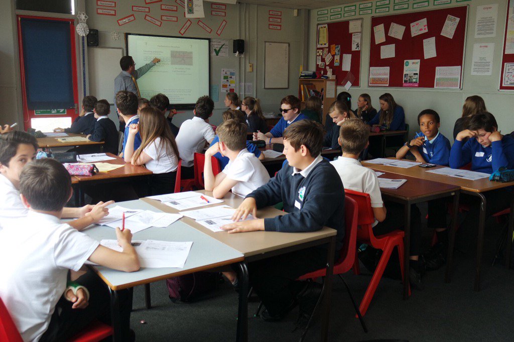 Y8 students from <a href="/MaidenBeech/">Mr Simon Collett</a> <a href="/SwanmeadSchool/">Swanmead School</a> doing Maths on their Transition Day with us