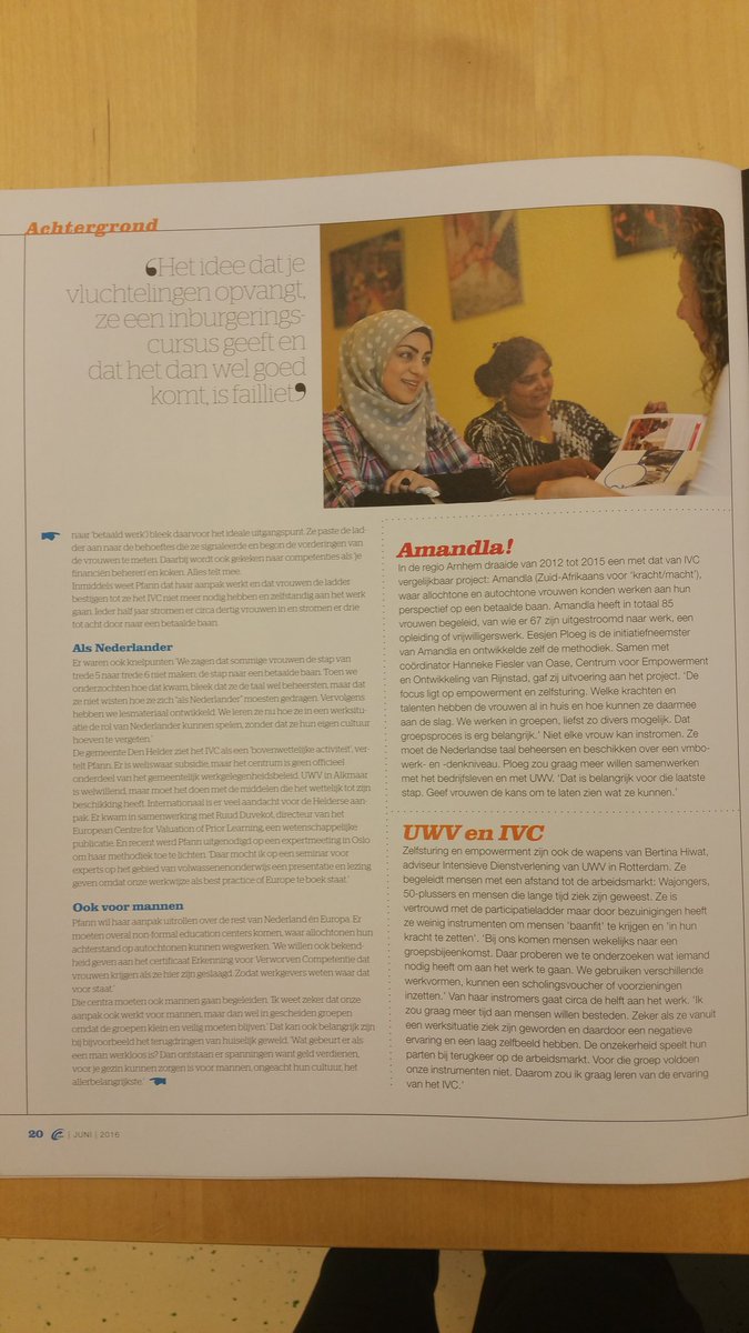 IVCDenHelder's tweet photo. Een schitterend artikel in het UWV Magazine Nr2 Juni 2016 https://t.co/s14SMxAoyM