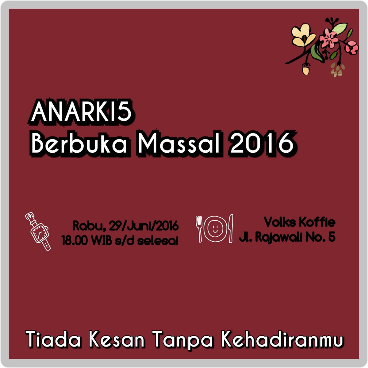ANARKI5event's tweet photo. Berbuka Massal 2016 https://t.co/tP13jaLXWs
