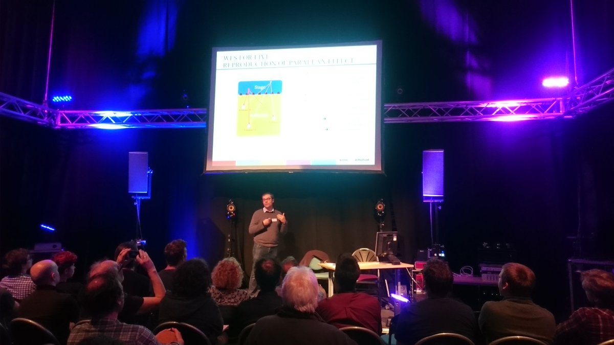 BruceWiggins's tweet photo. Wave field synthesis from @sonicemotion talk by Etienne Cortege #sins2016 https://t.co/nSrCLwD1zn