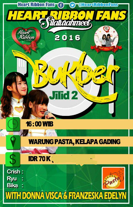 HeartRibbonFans's tweet photo. Hai minnasan kita mau adain Bukber lagi loh ^^ sebelum mudik kumpul yukk ^^ sama @JSNaviEdelyn dan @JSNaviDonna https://t.co/toBpQttI1k