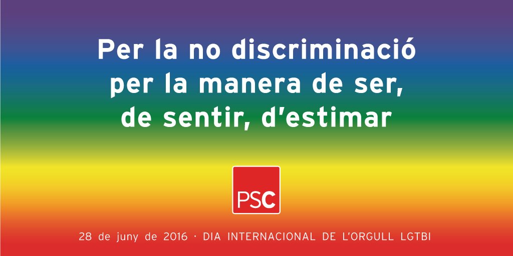 meritxell_batet's tweet photo. Manifest del PSC pel Dia Internacional Orgull LGTBI 2016 https://t.co/qkGlAmasqi #OrgulloLGBT #LoveIsLove https://t.co/TGgHHx0A6Y