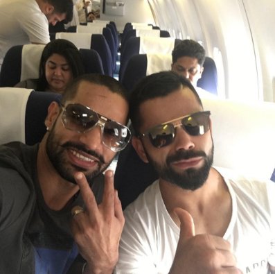 SDhawan25's tweet photo. Off to Bangalore for the camp!!! Exciting times ahead @imVkohli! 💪 😎 😜 https://t.co/BinNDrN2LY
