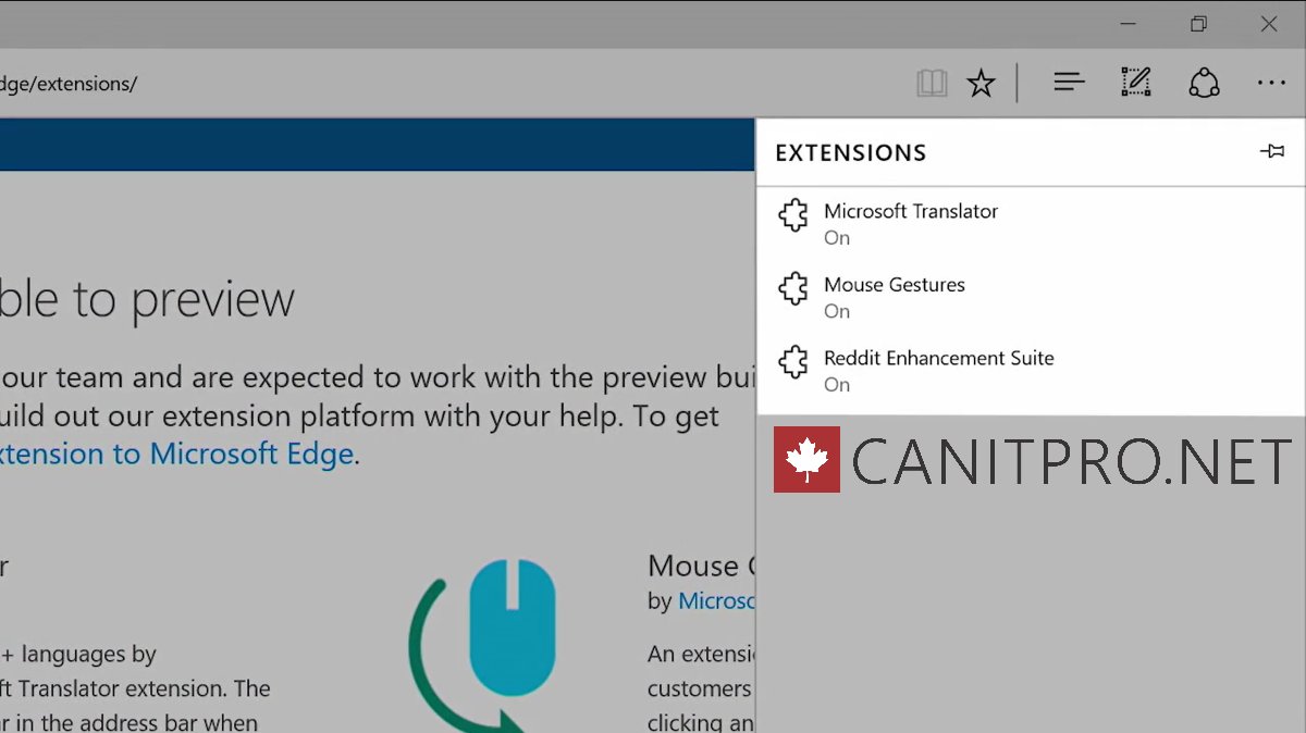 techdays_ca's tweet image. [How-To] Enable browser extensions in Edge bit.ly/2906cBb #CANITPRO #ITPRO #Windows10