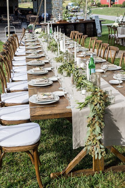 WeddingYear's tweet photo. Country tables with foliage garlands &amp; candles https://t.co/8BnYPcQHrn