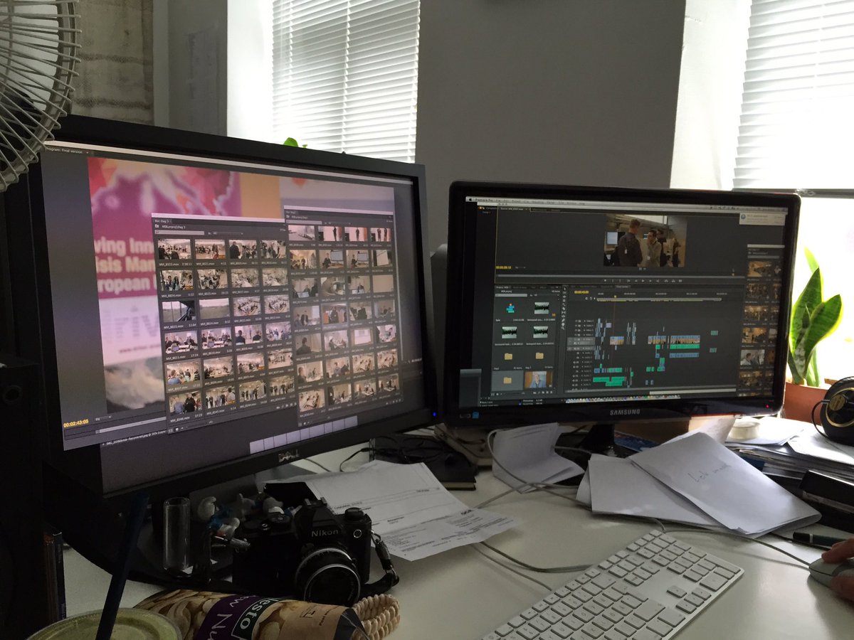StahleTanja's tweet photo. Working on the #Exp43 movie final cut at Conjunction Visual Bureau - tuning the message! https://t.co/z0yzX1qJuT