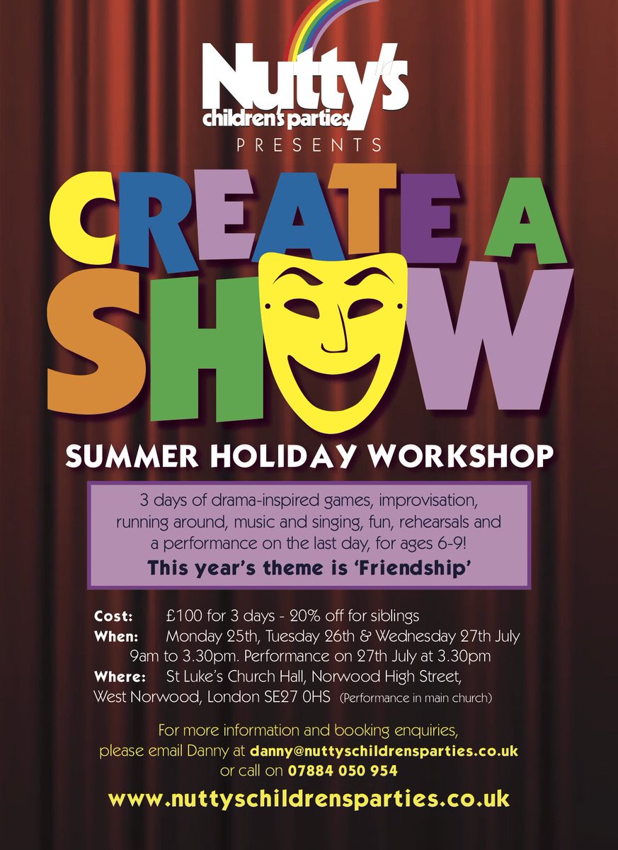 amyleighton's tweet image. Less than a month to go until #CreateAShow with @nuttyscparties - have you booked your space yet? #WNorwood