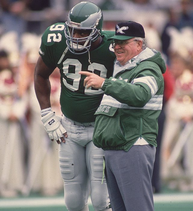 PhilaFanCentral's tweet photo. RIP Buddy Ryan, architect of some of the greatest Eagles defenses. Now him, Reggie, &amp; Jerome are all back together. https://t.co/m6jy3PsrMr