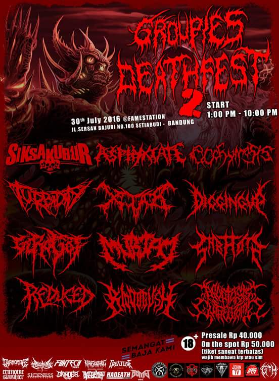 IDDM (@iddm_info) on Twitter photo "GROUPIES DEATH FEST 2" 30 Juli 2016 at <a href="/FameStation/">YuTu Kopi</a> - Bandung <a href="/SIKSAKUBUR_DM/">SIKSAKUBUR</a> <a href="/Digging_Up/">Digging Up Official</a> @asphyxiate_iddm and more "GROUPIES DEATH FEST 2" 30 Juli 2016 at <a href="/FameStation/">YuTu Kopi</a> - Bandung <a href="/SIKSAKUBUR_DM/">SIKSAKUBUR</a> <a href="/Digging_Up/">Digging Up Official</a> @asphyxiate_iddm and more