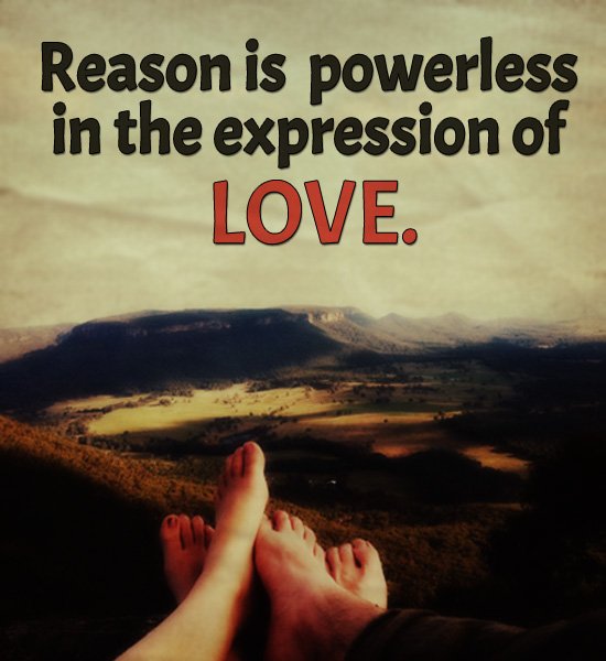 SoftwareMass's tweet image. Reason is #Powerless in the expression of #love.
#lovequote