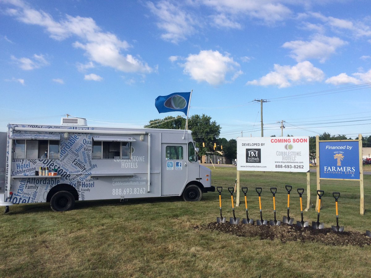 CobblestoneFT's tweet photo. In Orrville, OH for the ground breaking of the first @GoCobblestone hotel in the state, also the home of @smuckers! https://t.co/7HsmNUuPIY