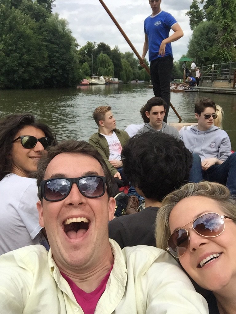 mrjmaclean's tweet photo. Having a fun day out on the Cam with @radnorhead and the @radnorsixth! #punting #activitiesweek https://t.co/SVt9iS864Z